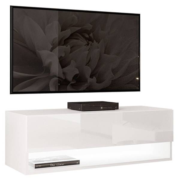 TV-Schrank CALANTE Weiß - Holzwerkstoff - 90 x 30 x 35 cm
