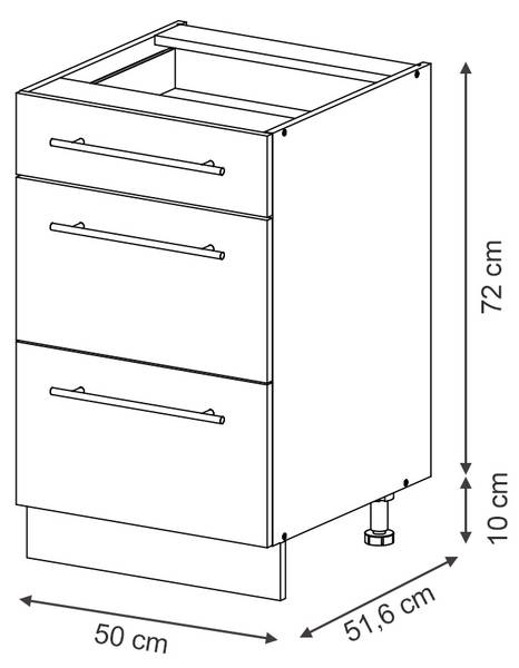 Schubladenschrank Fame-Line 48822 Anthrazit - Hochglanz Nachtblau