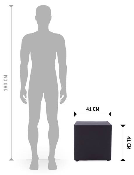 Pouf CUBE Noir - Polypropylène - 41 x 41 x 41 cm