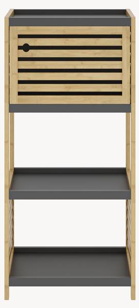 Badregal Kydesby Beige - Grau - Bambus - Holzwerkstoff - 39 x 83 x 30 cm
