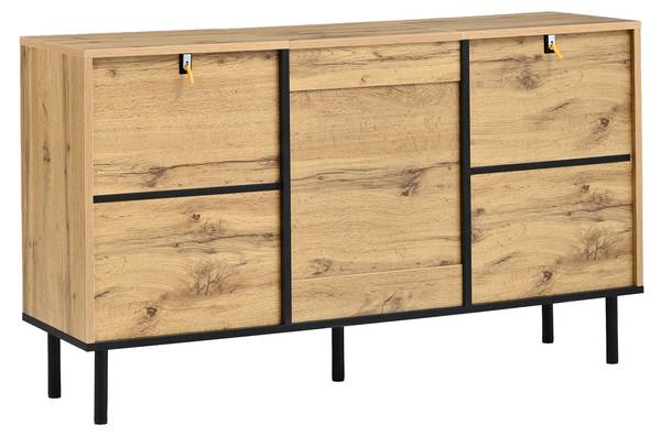 Sideboard Aphrodite Ⅴ Schwarz - Braun - Holzwerkstoff - 120 x 68 x 35 cm