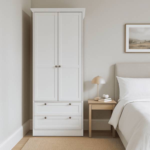 Schrank LANDWOOD Weiß - Holzwerkstoff - 51 x 200 x 80 cm