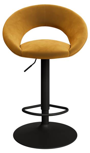 Lot de 2 chaises de bar en velours jaune Jaune - Textile - 49 x 95 x 52 cm