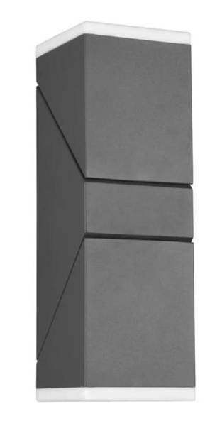 Wandleuchte AVON Grau - Aluminium - 9 x 28 x 9 cm