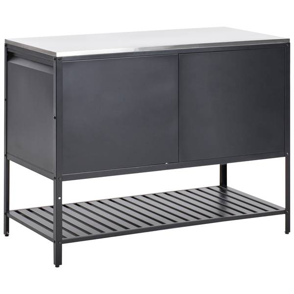 Gartenküche MAENZA Schwarz - Silber - Metall - 120 x 93 x 60 cm
