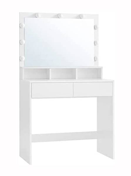 coiffeuse Orūmīyeh Blanc - Bois manufacturé - 40 x 140 x 80 cm