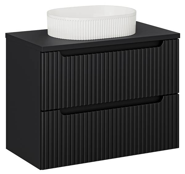 Waschtisch NEWPORT-56-30 Schwarz - Holzwerkstoff - 80 x 71 x 40 cm