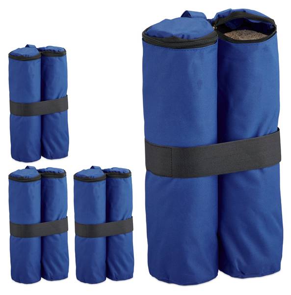 Lot de 4 sacs de lestage Noir - Bleu - Nylon - Polyester - 42 x 40 x 2 cm