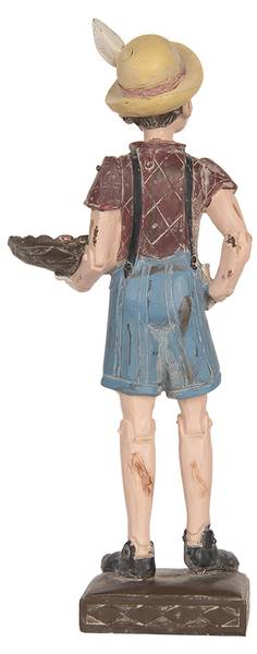 Decoratie Beeld Pinokkio Deco&Eon beige - kunststof - 10 x 31 x 14 cm