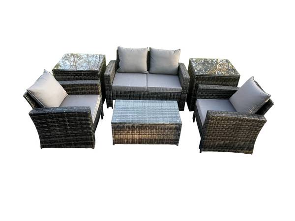 Gartenmöbel Set Mit Sofa F(6er-Set) Grau - Webstoff - 70 x 74 x 124 cm