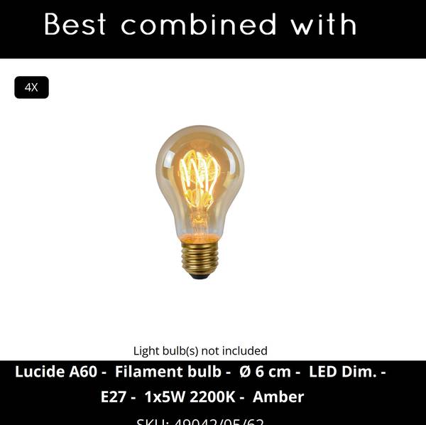 Suspension ELOISE Noir - Acier - Verre clair - 41 x 150 x 93 cm