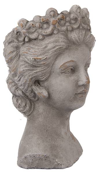 Blumentopf Frau Linaettesi Grau - Stein - 15 x 24 x 14 cm