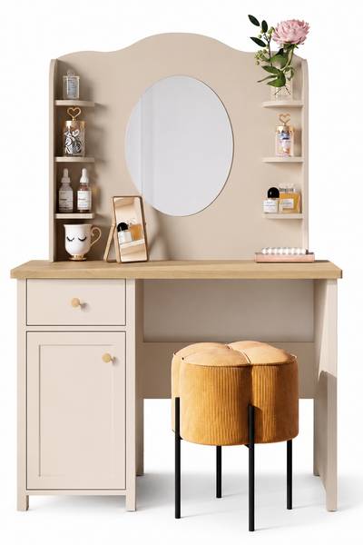 Schminktisch STORY 36 Beige - Eiche Dekor - Höhe: 157 cm