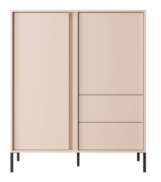 Commode DAST 2D2S LED Beige - ABS - Mélamine - 104 x 124 x 40 cm