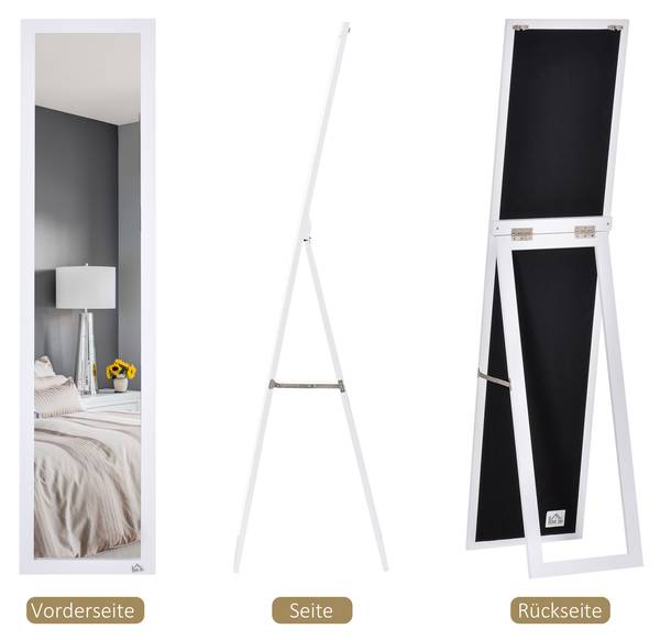 Ganzkörperspiegel 831-389WT Weiß - Glas - 37 x 154 x 37 cm