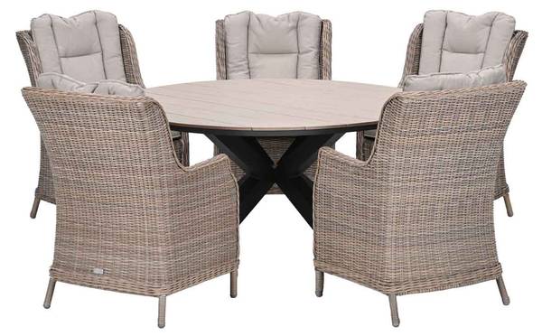 Tuinset Marbella bruin - aluminium - 220 x 95 x 220 cm