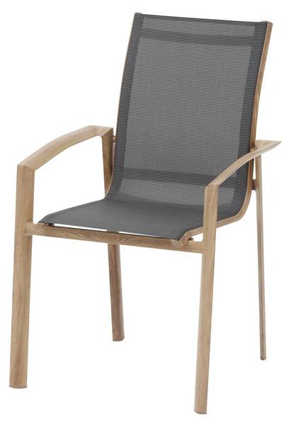 Fauteuil de jardin empilable AXANT Gris - Métal - 57 x 94 x 63 cm