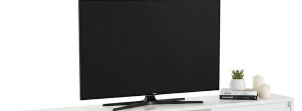 Meuble TV Morrigan Blanc - 160 x 30 cm - Bois manufacturé