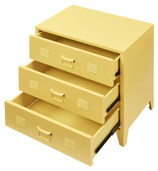 Commode métallique Hämeenlinna Jaune - 60 x 72 cm