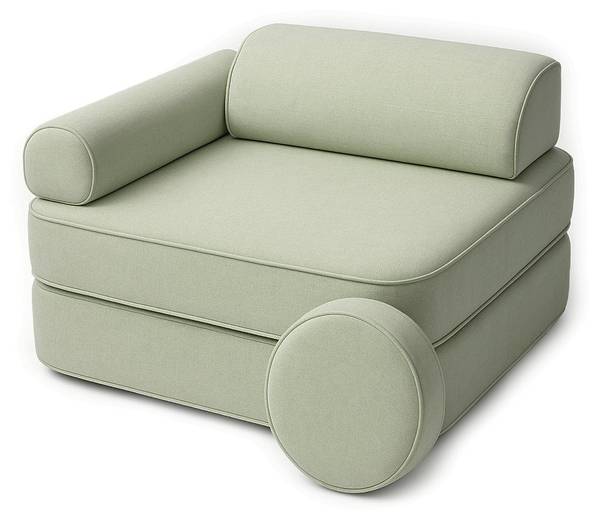 Kindersofa Softline Grau - Olivgrün