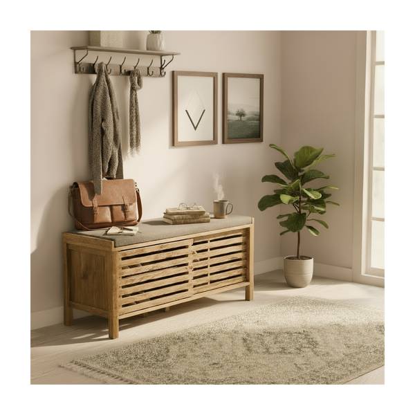Schuhbank LIAM Braun - Holzwerkstoff - 44 x 51 x 112 cm