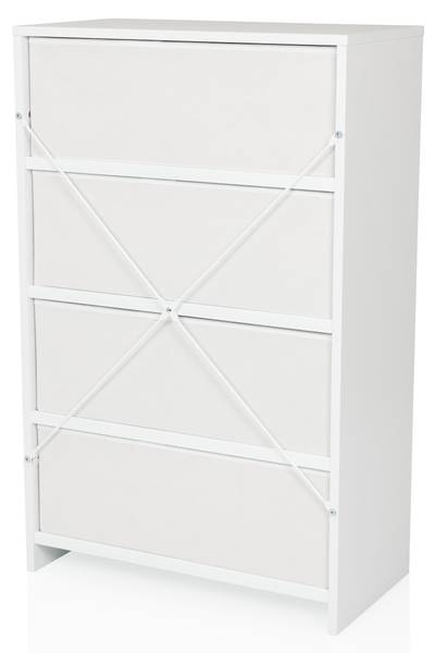 Kommode ESTORIA Weiß - Aluminium - 58 x 92 x 30 cm