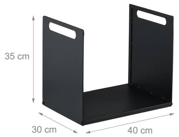 Modernes Kaminholzregal aus Metall Schwarz - Eisen - 40 x 35 x 30 cm