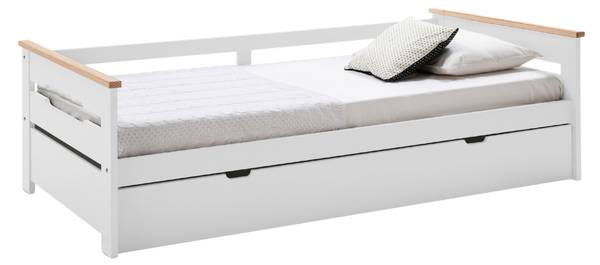 Bett ELSA Weiß - Holzwerkstoff - 105 x 62 x 199 cm