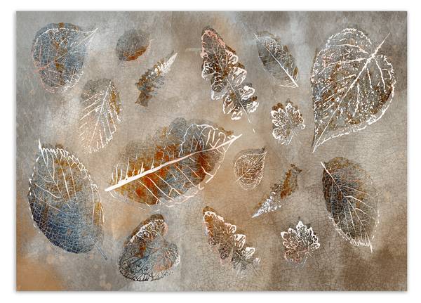 Fotobehang vintage herfstbladeren 450 x 315 cm