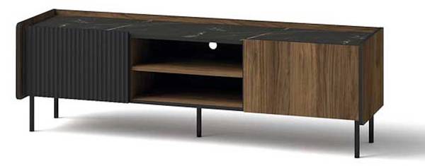 Lowboard TV-Schrank PERETO Braun - Holzwerkstoff - 150 x 47 x 40 cm