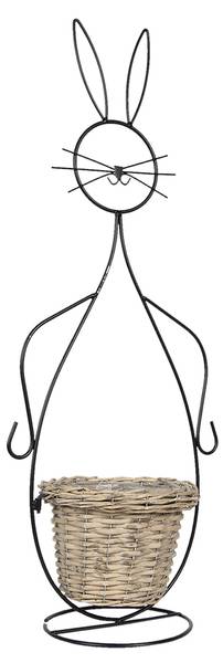 Blumentopf Elizabethsi Schwarz - Metall - 31 x 83 x 20 cm
