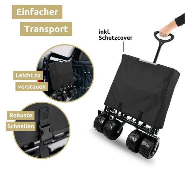 Bollerwagen faltbar CALLI Schwarz