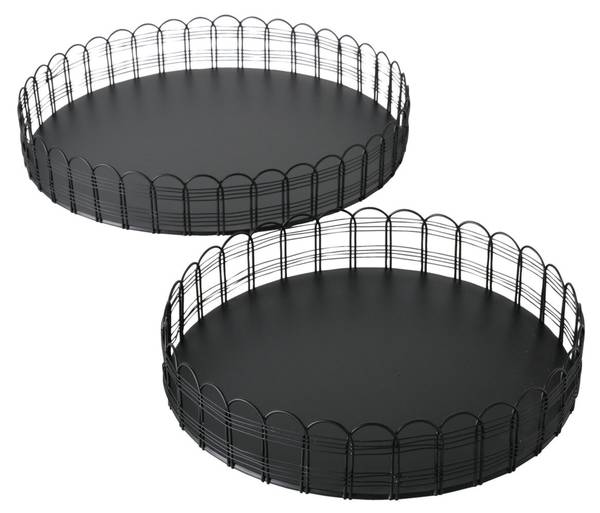 Tabletts WEIRA 2er Set Schwarz - Metall - 31 x 5 x 31 cm