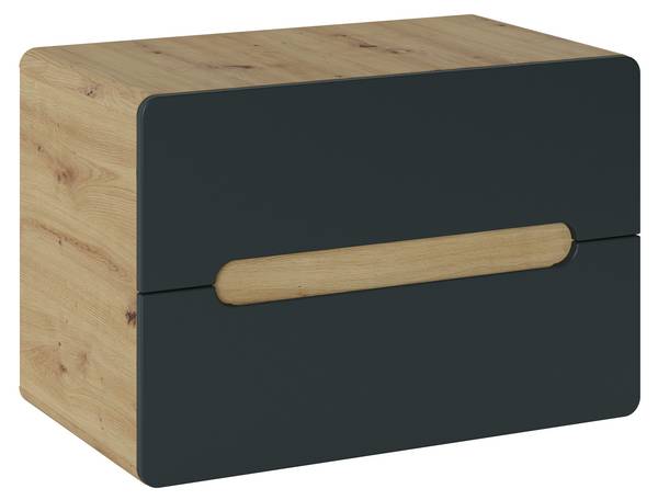 Waschbeckenunterschrank ARUBA Schwarz - Holzwerkstoff - 80 x 53 x 46 cm