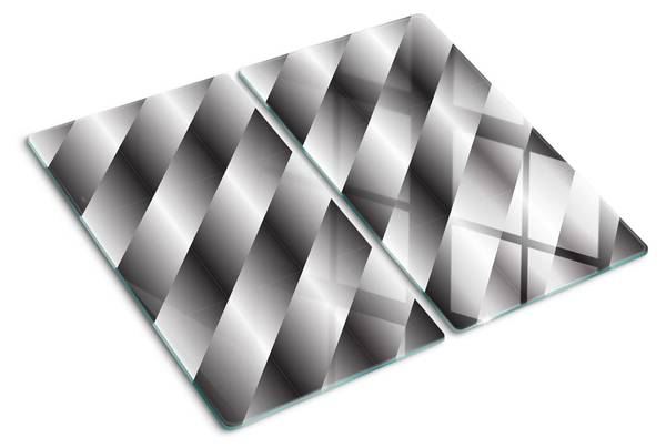 Schneidebrett Strip 2er Set Silber - Glas - 52 x 1 x 30 cm