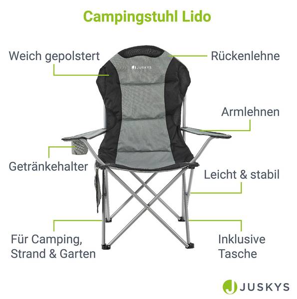 Campingstuhl Lido inkl Tragetasche Grau