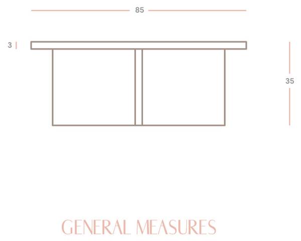 Couchtisch Turqueta Unlackiert Braun - Kiefer - 85 x 35 x 85 cm
