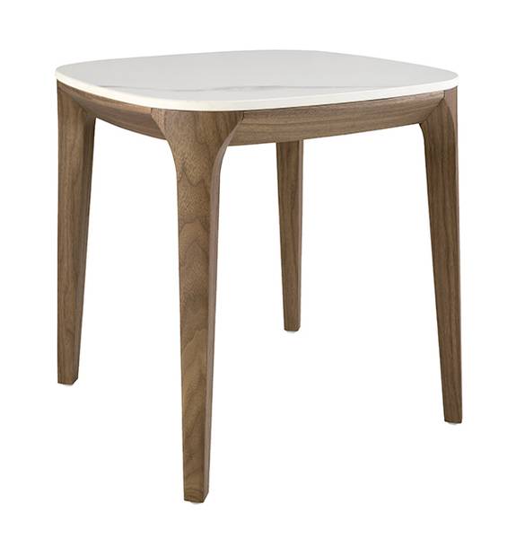 Table d'angle 2133 Blanc - Zinc - Marbre - 50 x 51 x 50 cm