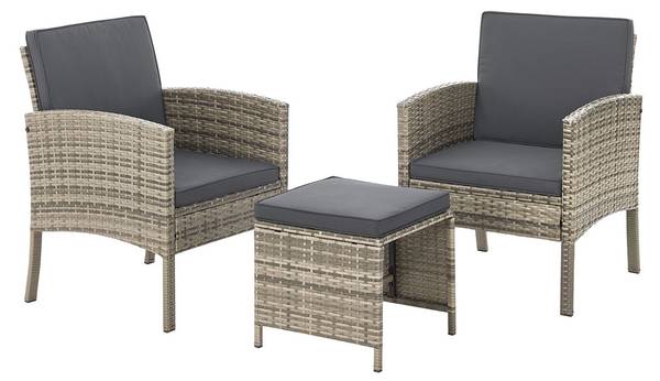 Gartenmöbel Sitzgruppe Turin (6-teilig) Grau