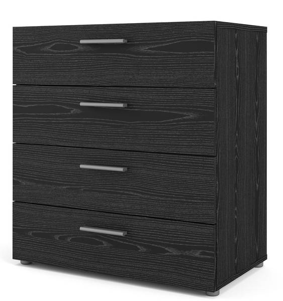 Commode Petra Noir - En partie en bois massif - 81 x 69 x 41 cm