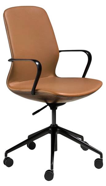 Siège de bureau pivotant 4219 Marron - Cuir synthétique - 59 x 94 x 61 cm