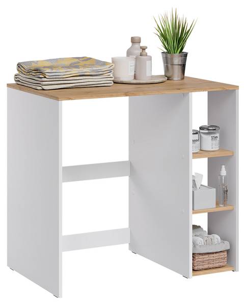 Armoire machine à laver Viktor 60594 Imitation chêne noueux - Blanc