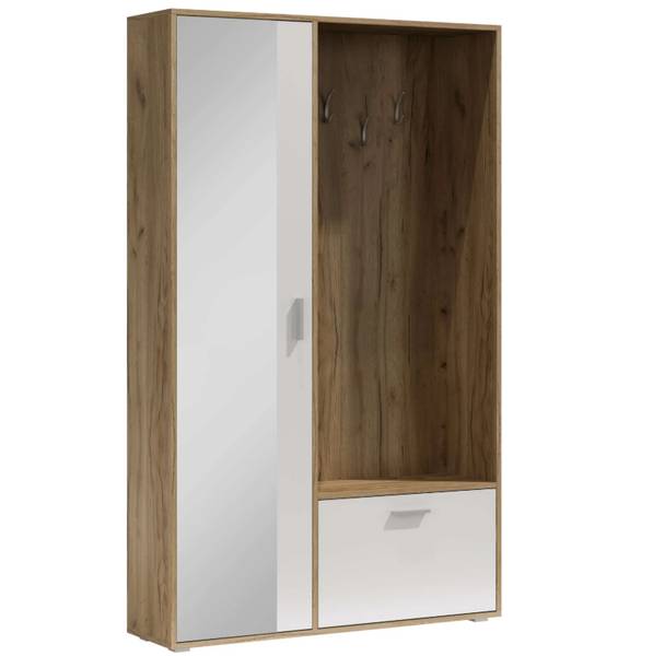 Wardrobe  BIS Pinie Honig Dekor - Weiß