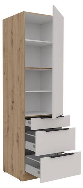 Hoher Schrank Solea 60DKS2103S1F Braun - Holzwerkstoff - 60 x 210 x 57 cm