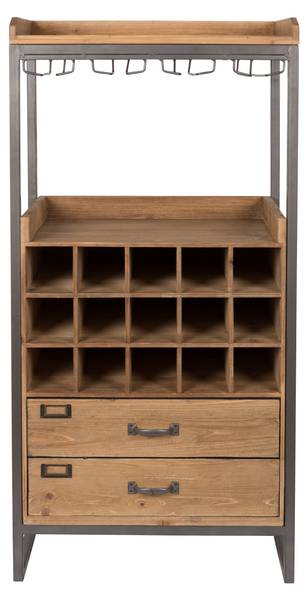 Weinschrank EDGAR Braun - Massivholz - 56 x 113 x 38 cm