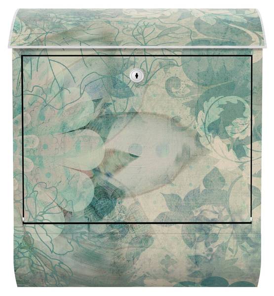 Briefkasten Eisblumen Blau - Stahl - 39 x 46 x 13 cm