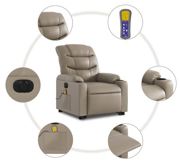 Fauteuil inclinable de massage 3032753-4 Marron - Marron café