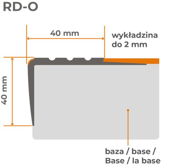 Treppenkantenprofil RD-O Schwarz - Kunststoff - 4 x 4 x 150 cm
