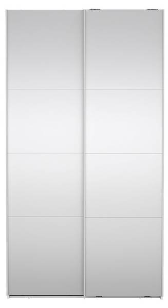 Schiebetürenschrank Catania (2-türig) Weiß - Holzwerkstoff - Textil - 119 x 221 x 67 cm