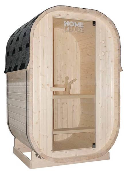 Buitensauna CUBE S bruin - massief hout - 129 x 194 x 120 cm